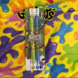 Scented Markers and Stamper 2 Pack- Vibrant Green and Blue NIP